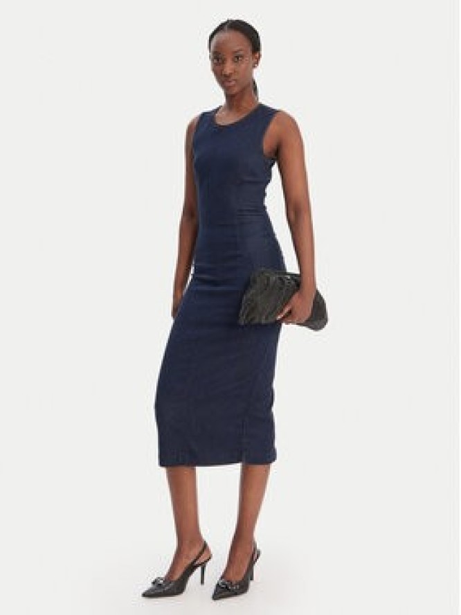 Guess Sukienka codzienna W6RK72 D6980 Granatowy Regular Fit