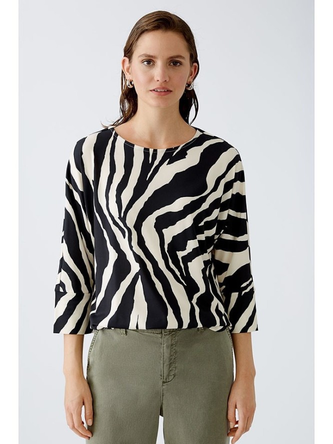Oui Bluzka w kolorze czarno-kremowym rozmiar: 34