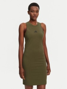 adidas Sukienka codzienna Future Icons Small Logo JE0201 Zielony Slim Fit