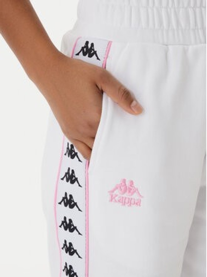 Kappa Spodnie dresowe Banda Adina 321Y8EW Biały Regular Fit