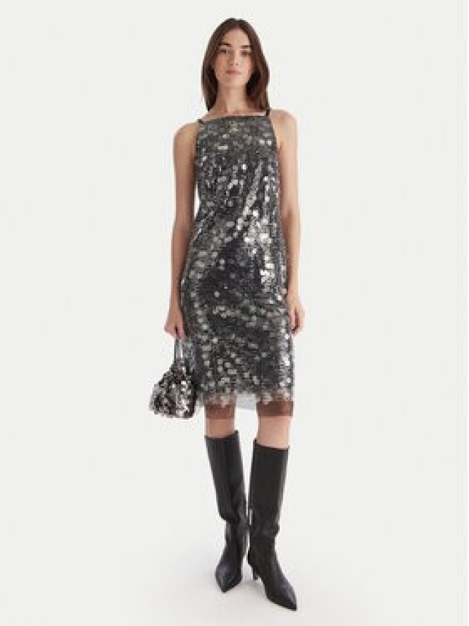 DKNY Sukienka koktajlowa DD54AN04 Srebrny Slim Fit