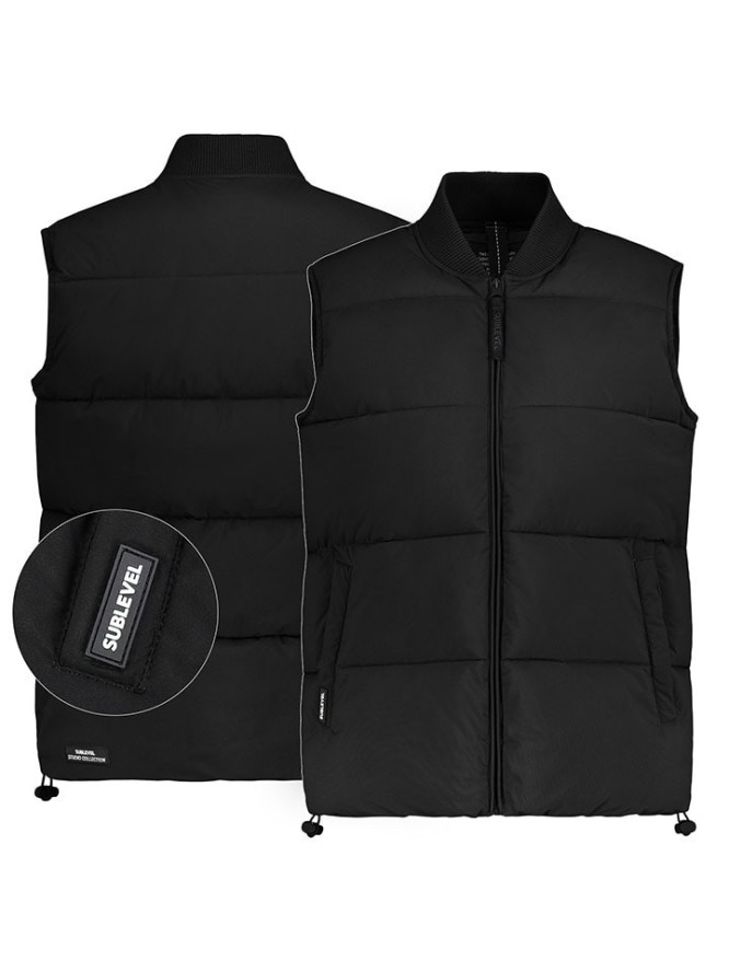 Sublevel Kamizelka pikowana w kolorze czarnym rozmiar: L