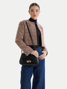 Calvin Klein Torebka Hardware Flap Medium Crossbody LV04F3401G Czarny