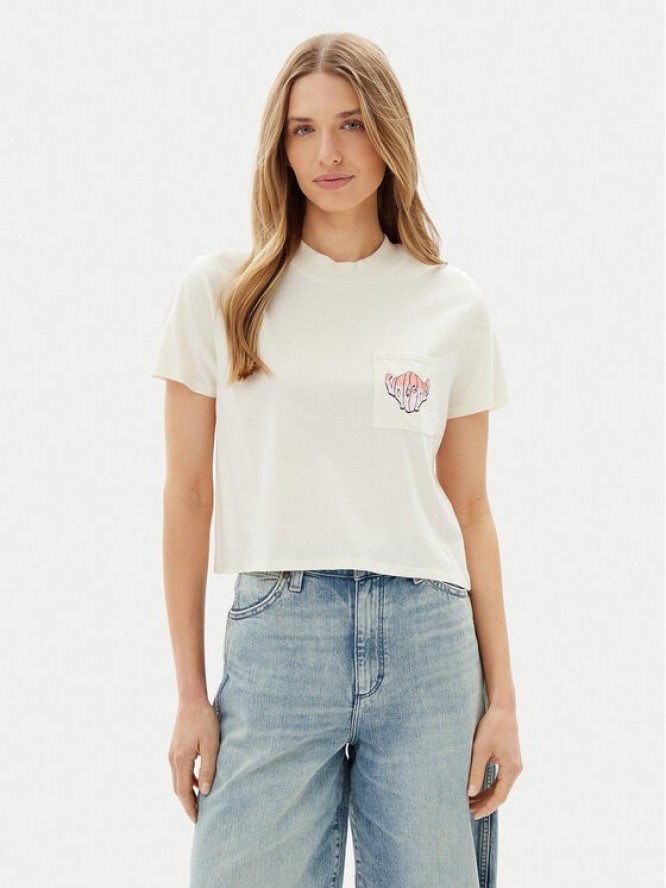 Volcom T-Shirt Pocket Dial B3512500 Écru Boxy Fit