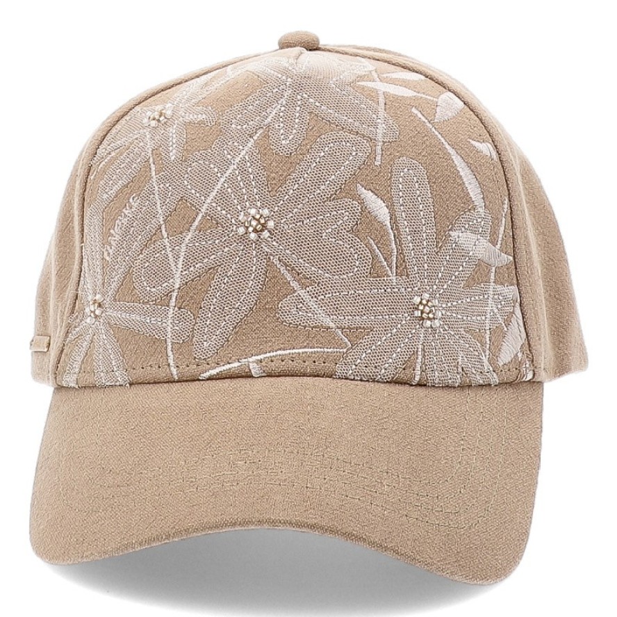 Beżowa Stylowa Damska Czapka Z Daszkiem Anekke