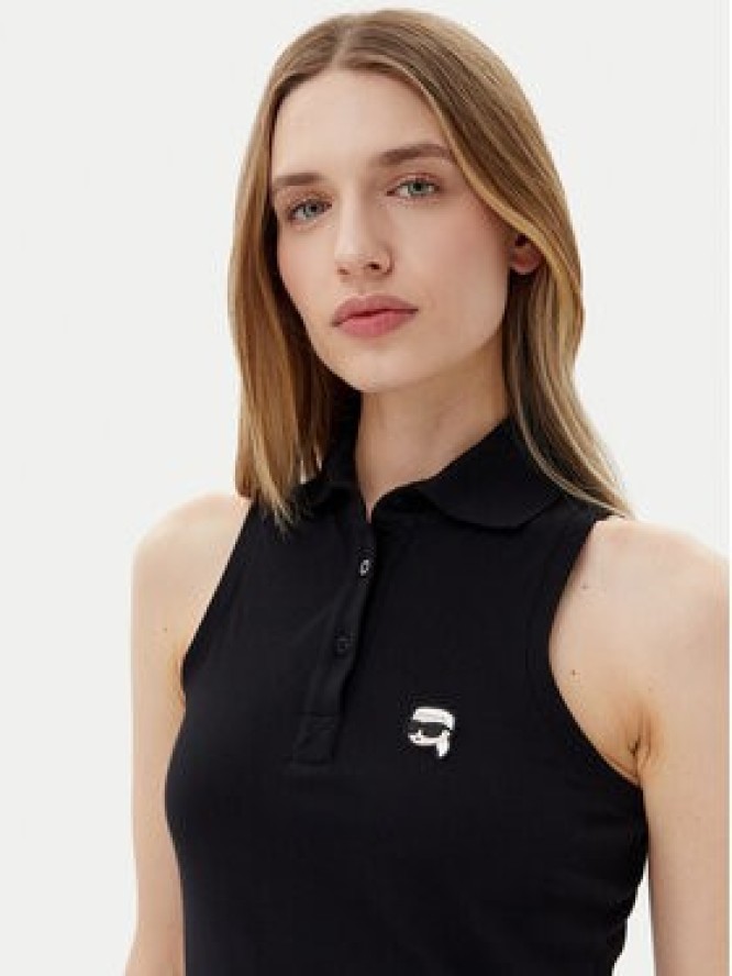 KARL LAGERFELD Sukienka codzienna A2W13041 Czarny Slim Fit