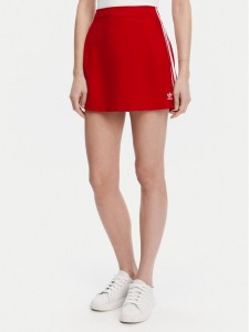 adidas Spódnica trapezowa adicolor 3-Stripes JD0282 Czerwony Regular Fit