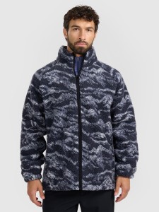 4F Polar sherpa oversize ze stójką uniseks - granatowy S