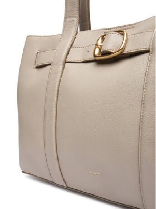 Calvin Klein Torebka Buckle Medium Tote LV04F3294G Écru