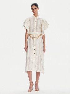 Fracomina Sukienka koszulowa FS25SD3003W403Q7 Biały Regular Fit