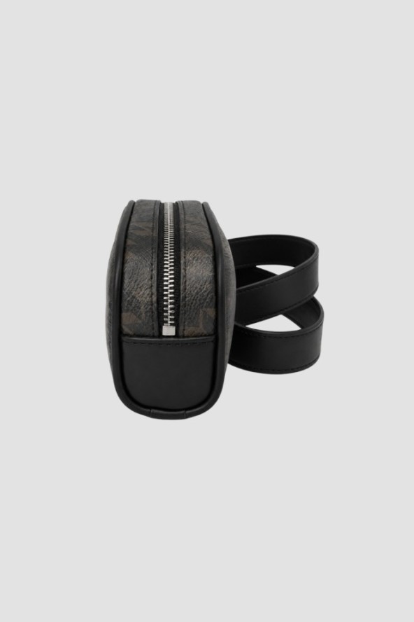 KARL LAGERFELD Czarny pasek damski z mini saszetką Ikon Monogram, Rozmiar 95