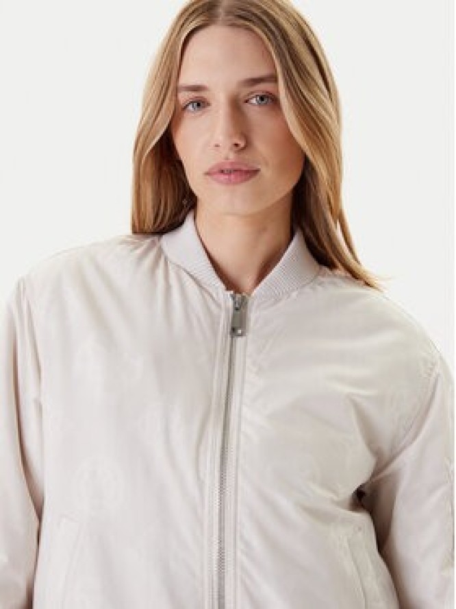 Guess Kurtka bomber W5YL08 WHDK2 Écru Regular Fit