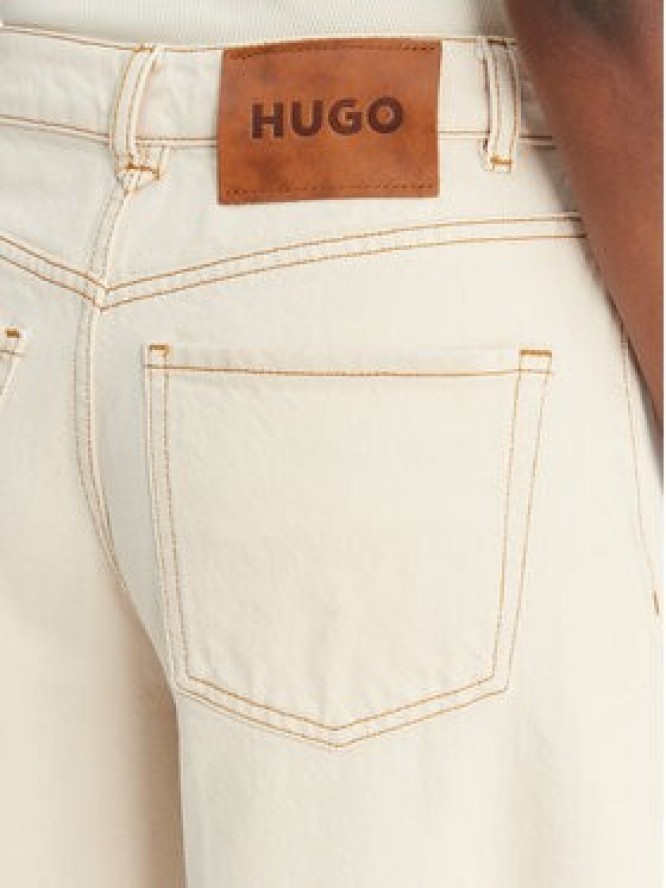HUGO Jeansy Gimine_5 50561201 Écru Barrel Fit