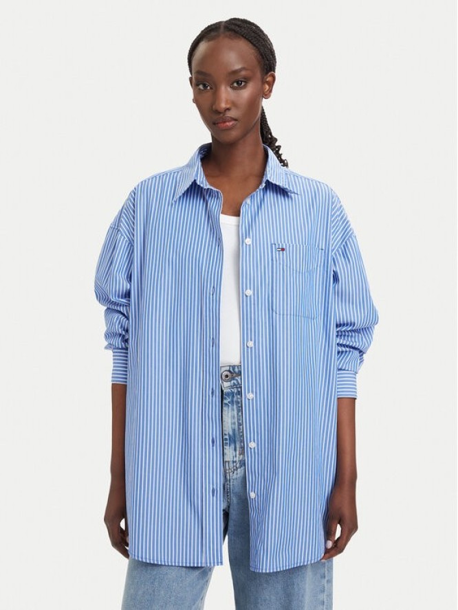 Tommy Jeans Koszula Essential DW0DW22936 Niebieski Oversize