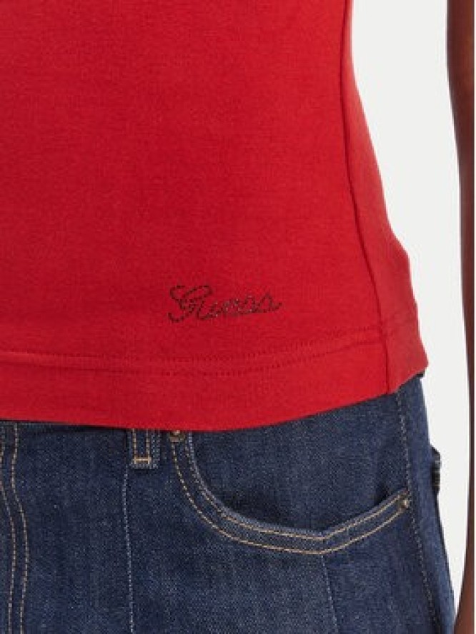 Guess Bluzka W6RP16 KD012 Czerwony Regular Fit