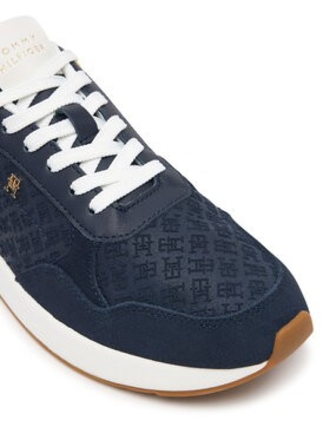 Tommy Hilfiger Sneakersy Th Runner Suede Monogram FW0FW09620 Granatowy