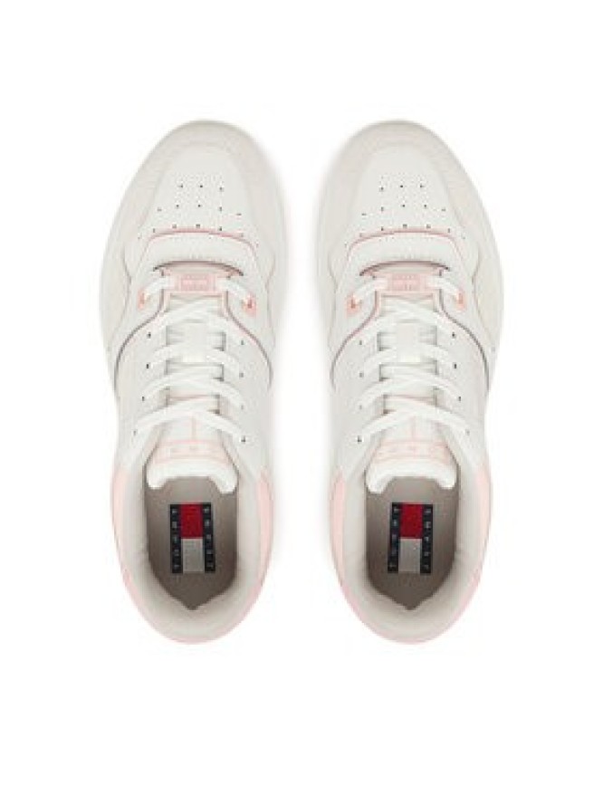 Tommy Jeans Sneakersy Tjw Retro Basket Washed Suede EN0EN02773 Biały