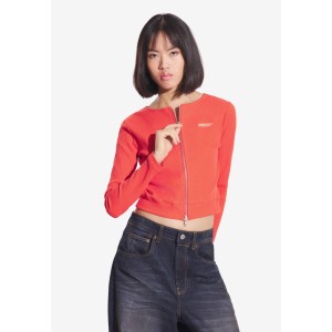 Top sportowy damski Prosto Zip Ribbed na suwak