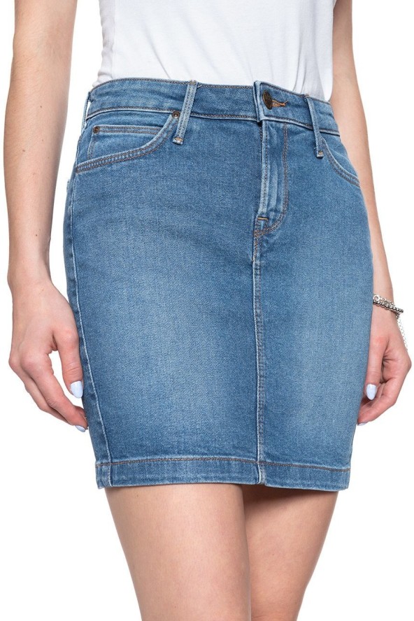 SPÓDNICA JEANSOWA LEE MID SKIRT SIMPLE FOCUS L38JLTZJ 112108227
