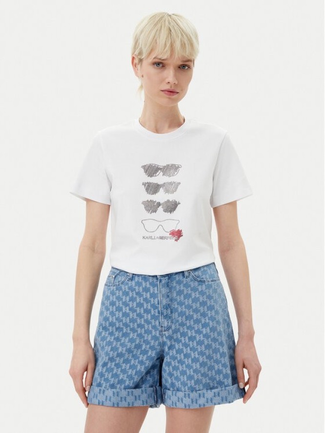 KARL LAGERFELD T-Shirt A2W17103 Biały Regular Fit
