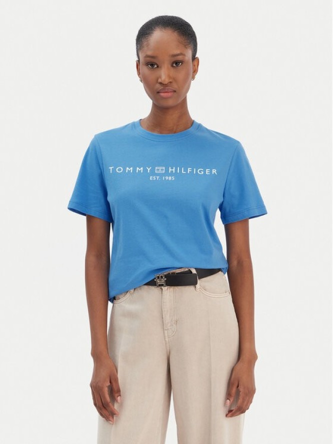 Tommy Hilfiger T-Shirt Logo WW0WW40276 Niebieski Regular Fit