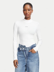 Guess Jeans Bluzka W6BP06 K5471 Biały Slim Fit