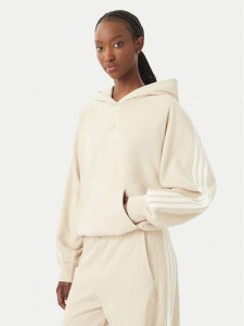 adidas Bluza 3-Stripes KV9930 Beżowy jasny Loose Fit