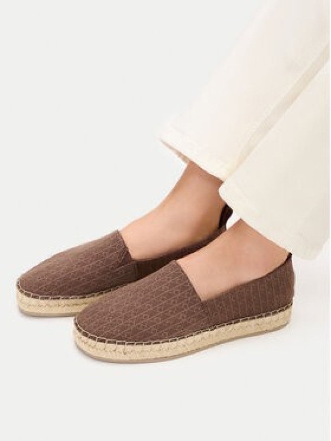 Calvin Klein Espadryle Oblique Espadrille Aop HW0HW02933 Brązowy