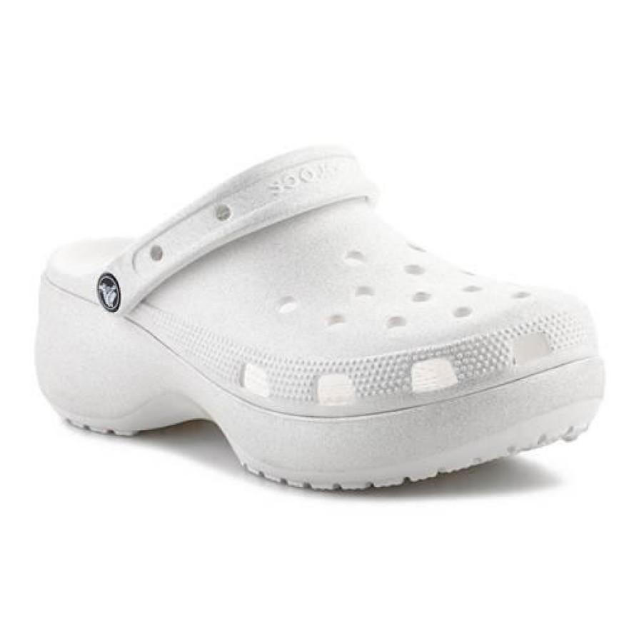 Buty do chodzenia damskie Crocs Classic Platform Glitter Clog W Chalk