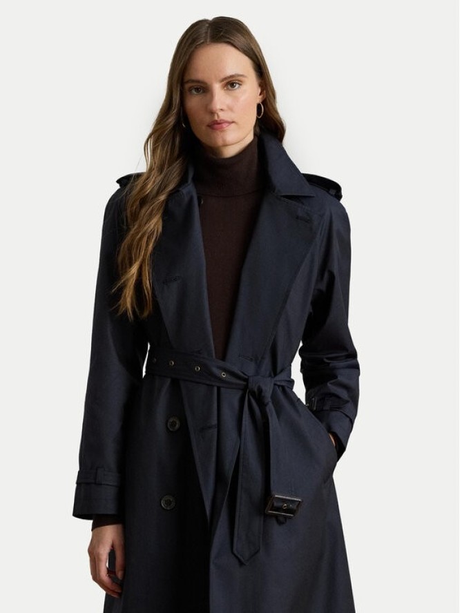 LAUREN RALPH LAUREN Trencz 297951259004 Granatowy Straight Fit