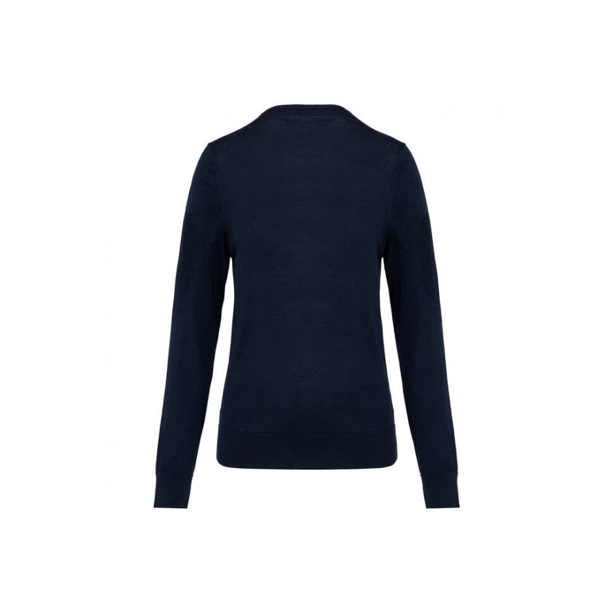 Damski sweter z merynosów z dekoltem v-neck Kariban Premium