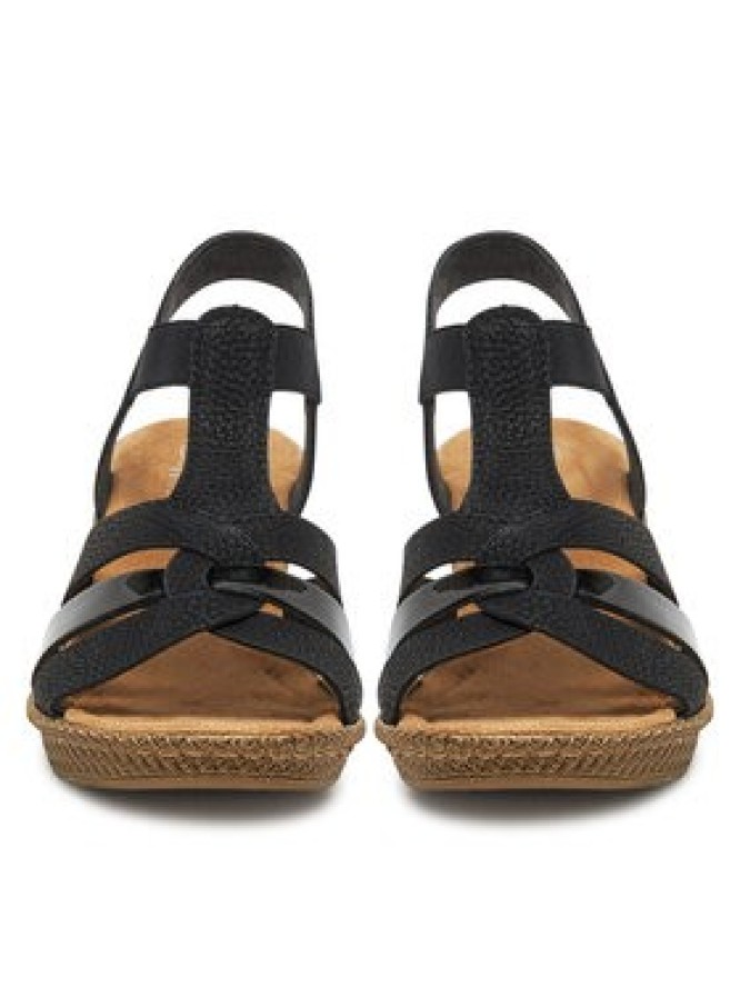 Rieker Sandały 665K3-00 Czarny