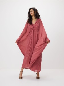 Plisowana sukienka kimono - różowy