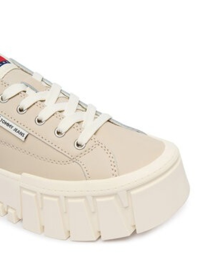 Tommy Jeans Sneakersy Tjw Vulc Flatform Leather EN0EN03008 Beżowy