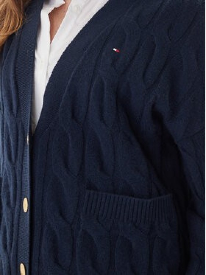 Tommy Hilfiger Kardigan WW0WW43089 Granatowy Regular Fit