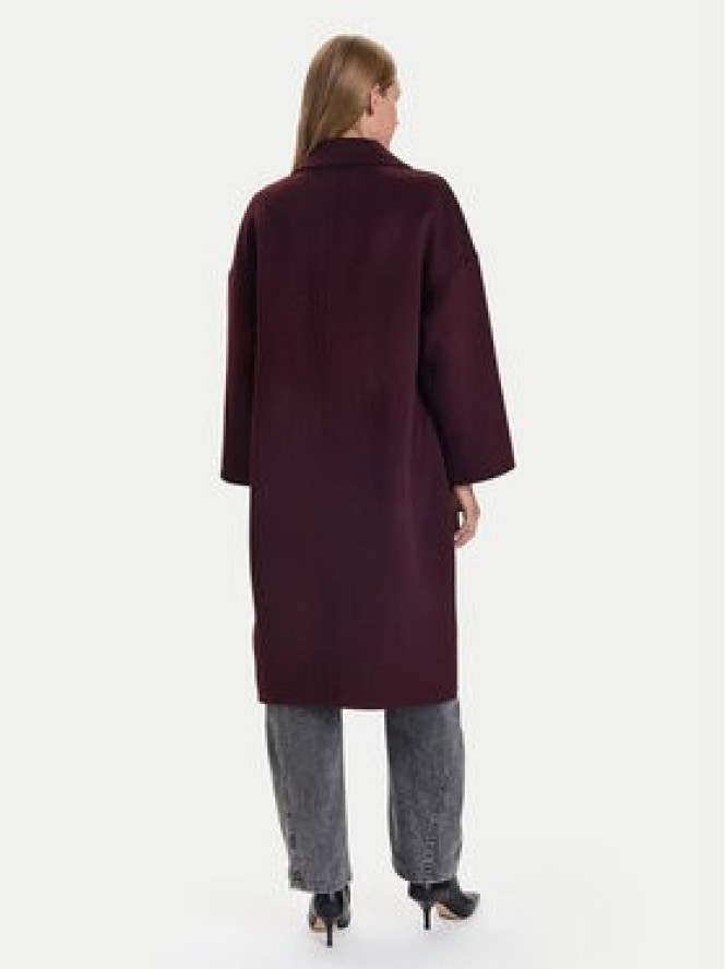 ViCOLO Płaszcz wełniany TF0003 Bordowy Regular Fit