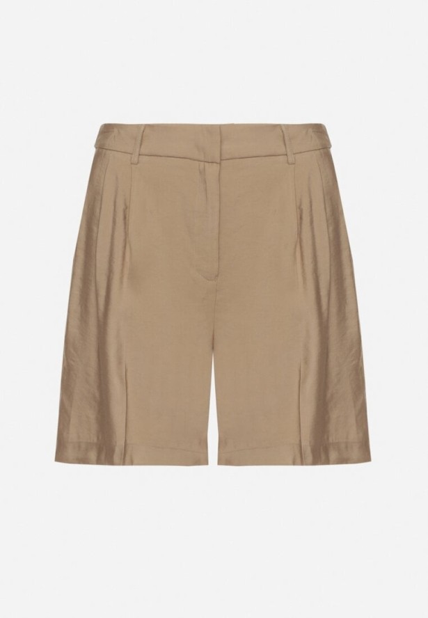 Beżowe Klasyczne Szorty z Wysokim Stanem Nitunea