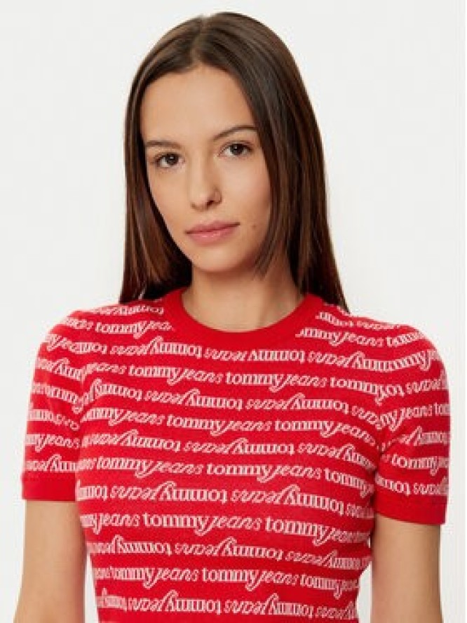 Tommy Jeans Sukienka codzienna DW0DW19478 Czerwony Slim Fit