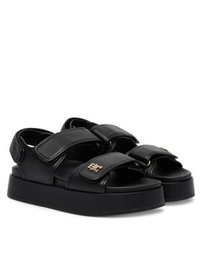 Tommy Hilfiger Sandały Leather Sporty Platform Sandal FW0FW09119 Czarny