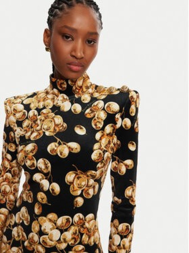 Balmain Sukienka codzienna DF0R8755JJ44 Czarny Slim Fit