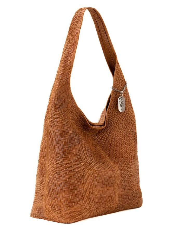 Anna Morellini Skórzana torebka "Palladia" w kolorze jasnobrązowym - 38 x 30 x 2 cm rozmiar: onesize