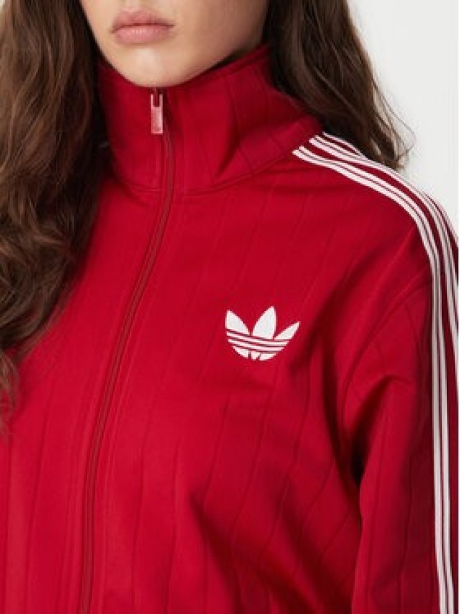 adidas Bluza Pinstripe Firebrid Loose Tracktop KS9984 Czerwony Regular Fit