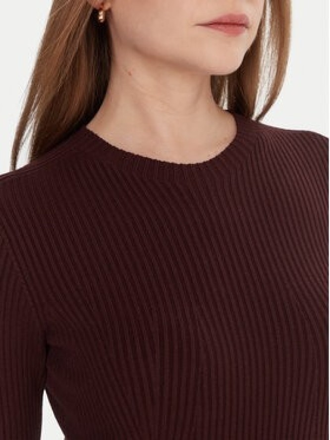 Kontatto Sukienka dzianinowa 3M0829C Bordowy Slim Fit