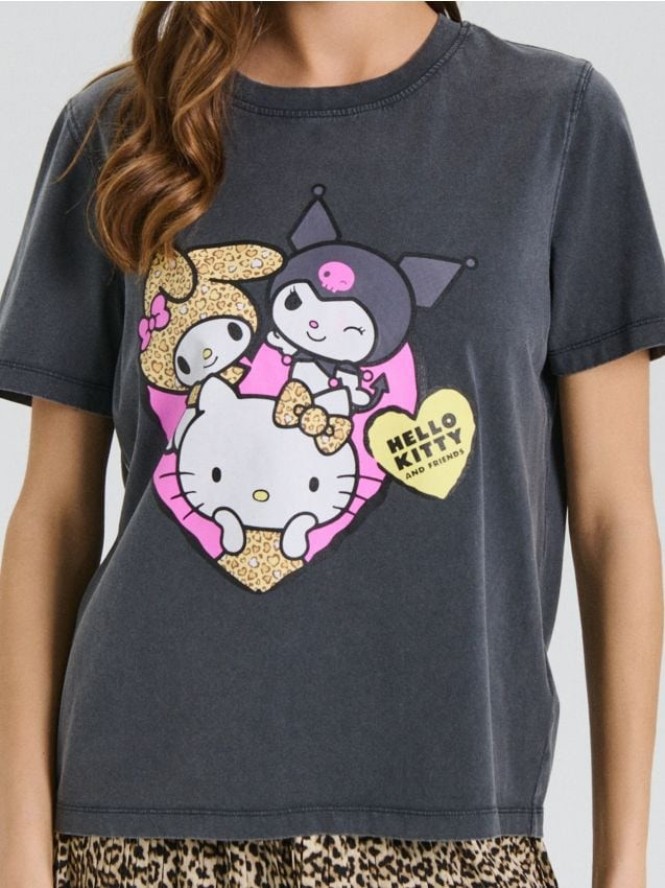 Koszulka z nadrukiem Hello Kitty - szary