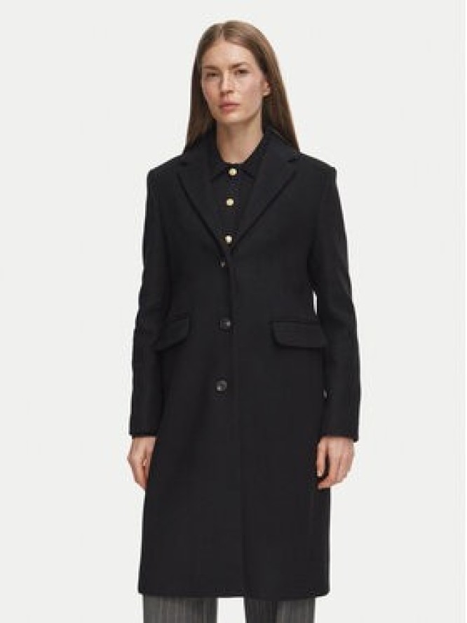 Tommy Hilfiger Płaszcz wełniany Classic WW0WW51106 Czarny Regular Fit