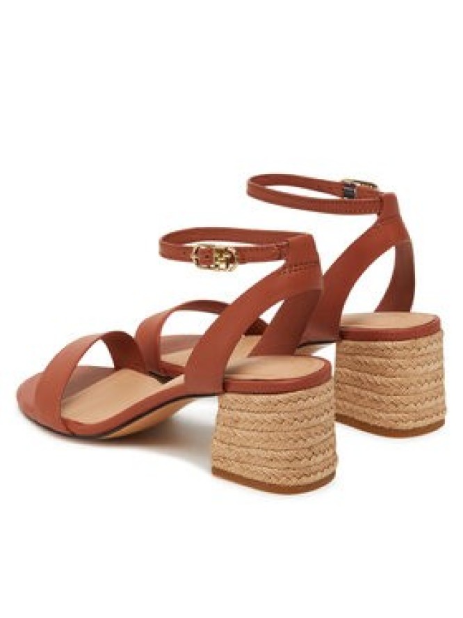 Tommy Hilfiger Espadryle Leather Ankle Strap Espad Sandal FW0FW08533 Brązowy