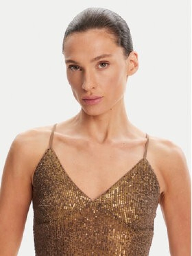 NORMA KAMALI Sukienka koktajlowa ST4243SQ162151 Brązowy Slim Fit