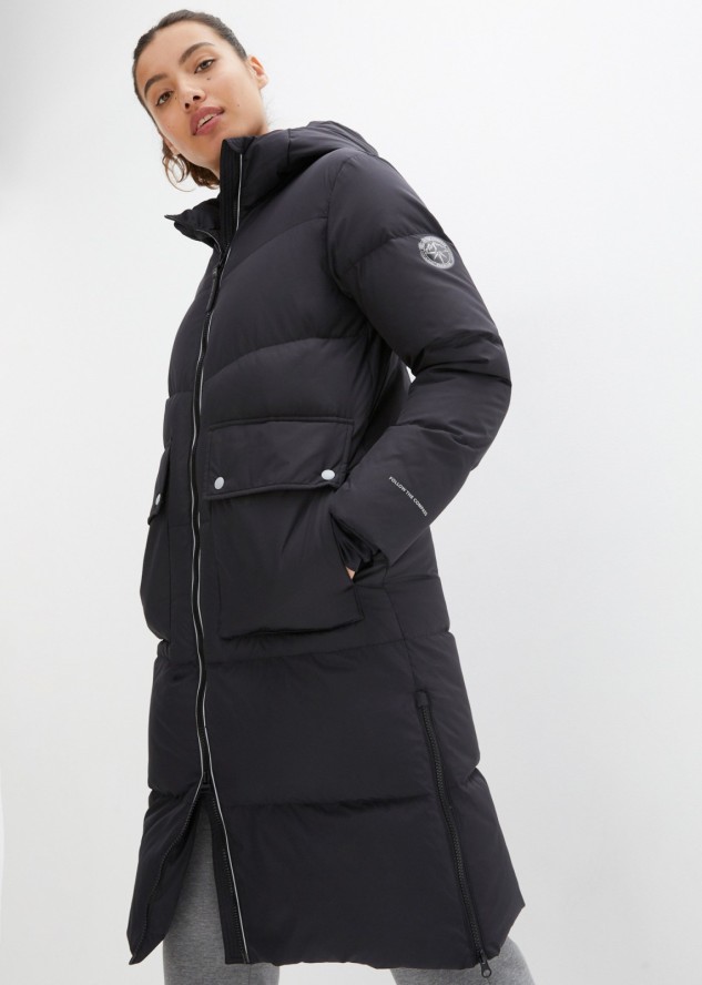 Płaszcz puchowy z odblaskowymi elementami