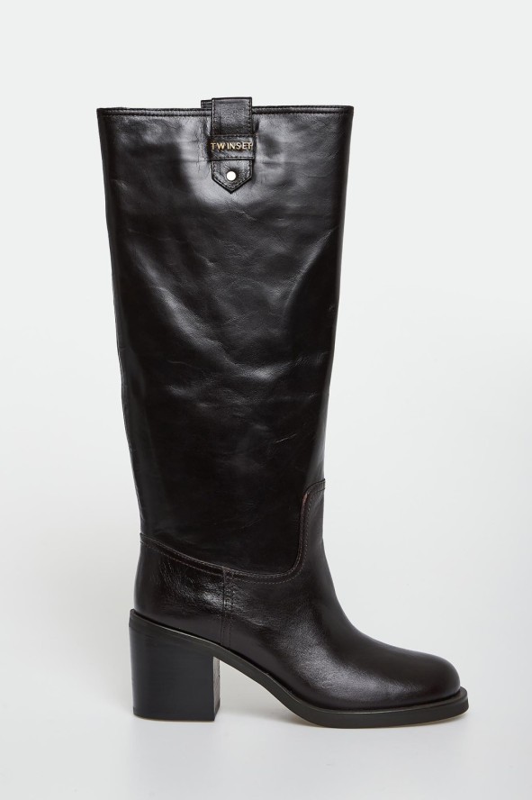 Kozaki damskie skórzane TWINSET