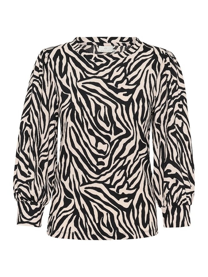 Kaffe Koszulka "Lvanna" w kolorze kremowo-czarnym rozmiar: XS